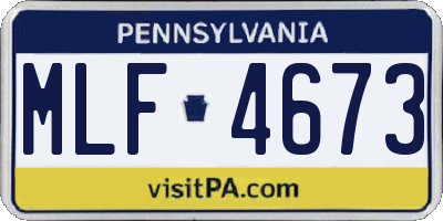 PA license plate MLF4673