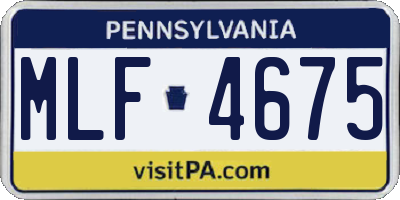 PA license plate MLF4675