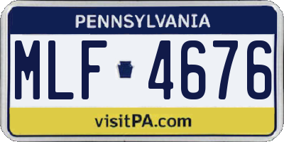 PA license plate MLF4676