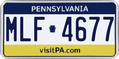 PA license plate MLF4677