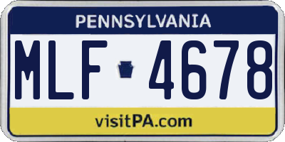 PA license plate MLF4678