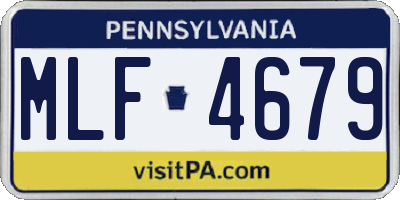 PA license plate MLF4679