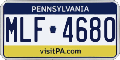 PA license plate MLF4680