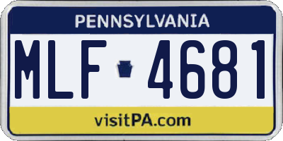 PA license plate MLF4681