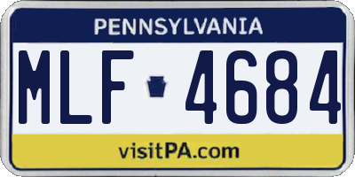 PA license plate MLF4684