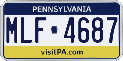 PA license plate MLF4687