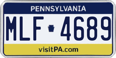 PA license plate MLF4689
