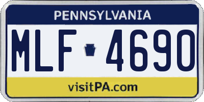 PA license plate MLF4690