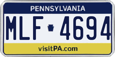 PA license plate MLF4694
