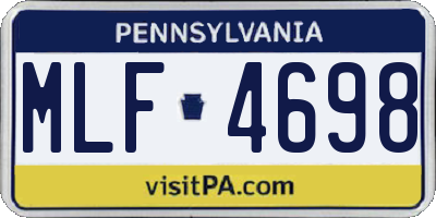 PA license plate MLF4698