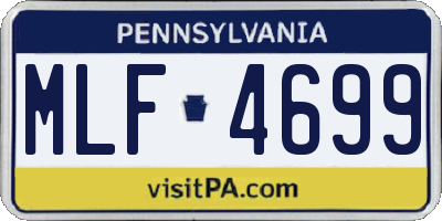 PA license plate MLF4699