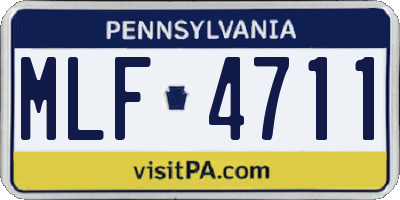 PA license plate MLF4711