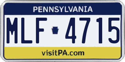 PA license plate MLF4715