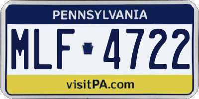 PA license plate MLF4722