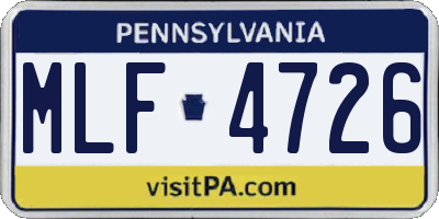 PA license plate MLF4726