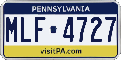 PA license plate MLF4727