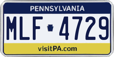 PA license plate MLF4729