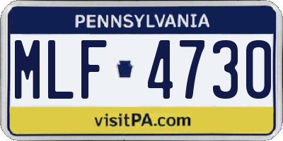 PA license plate MLF4730