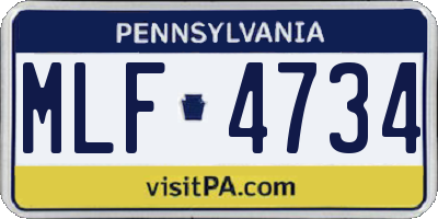 PA license plate MLF4734