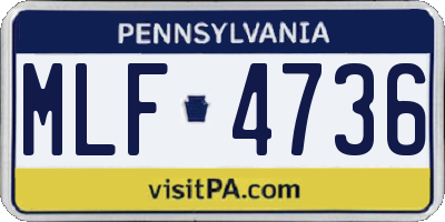 PA license plate MLF4736