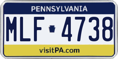 PA license plate MLF4738
