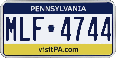 PA license plate MLF4744
