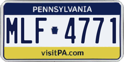 PA license plate MLF4771