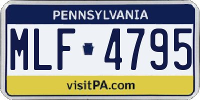 PA license plate MLF4795