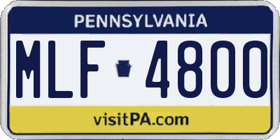 PA license plate MLF4800