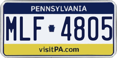 PA license plate MLF4805