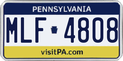 PA license plate MLF4808