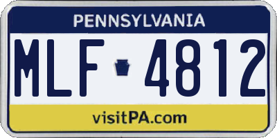 PA license plate MLF4812