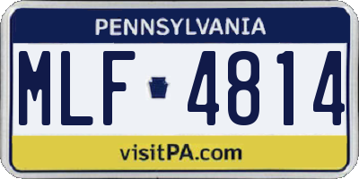 PA license plate MLF4814
