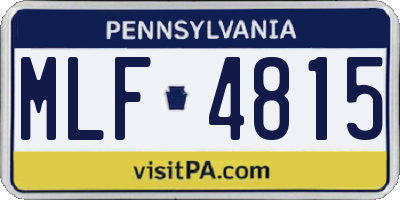 PA license plate MLF4815