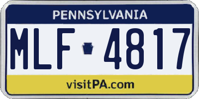 PA license plate MLF4817