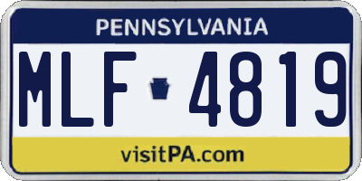 PA license plate MLF4819