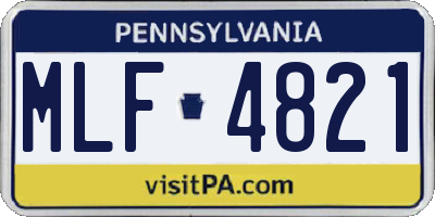 PA license plate MLF4821