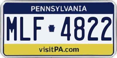 PA license plate MLF4822