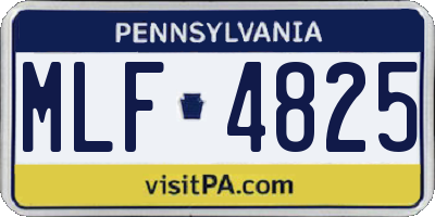 PA license plate MLF4825