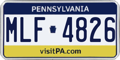 PA license plate MLF4826