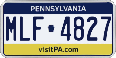 PA license plate MLF4827