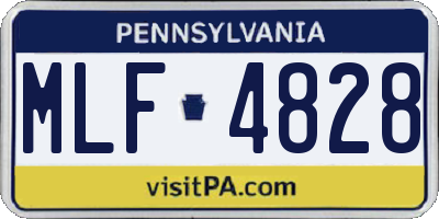 PA license plate MLF4828