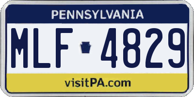 PA license plate MLF4829