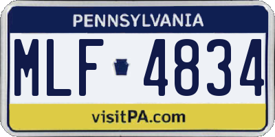 PA license plate MLF4834