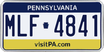 PA license plate MLF4841