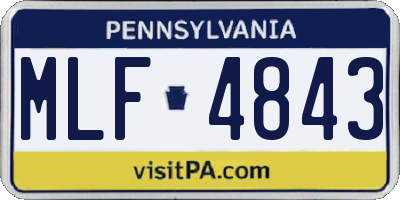 PA license plate MLF4843