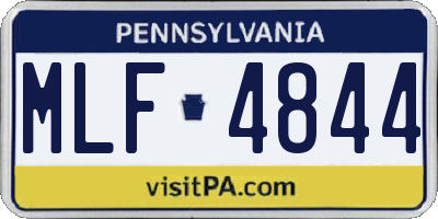 PA license plate MLF4844