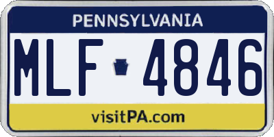 PA license plate MLF4846