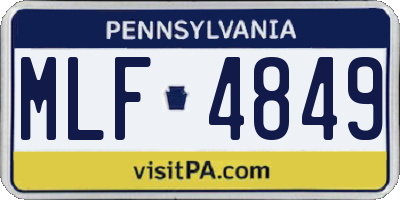 PA license plate MLF4849