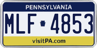 PA license plate MLF4853